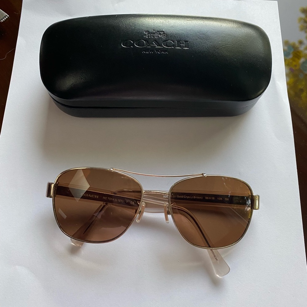 Polarized Aviator Coach Sunglasses - Prescription Lens.